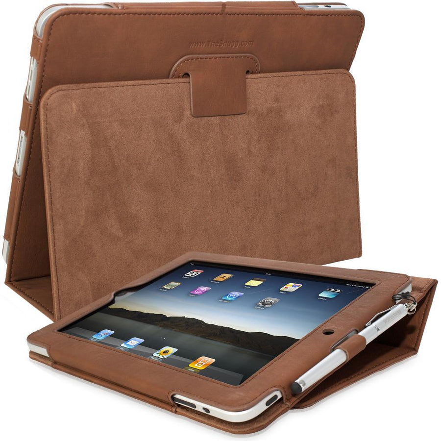 Snugg iPad 1 (2010) Leather Case, Flip Stand Cover - Black
