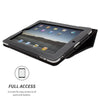 Snugg iPad 1 (2010) Leather Case, Flip Stand Cover - Black