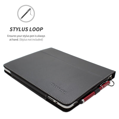 Snugg iPad 1 (2010) Leather Case, Flip Stand Cover - Black
